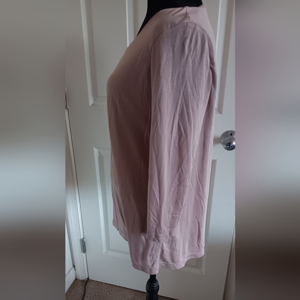 Pure Jill Women's 3/4 Sleeve Modal Rayon Blush Pink Elliptical T-shirt Size M - Picture 2 of 4